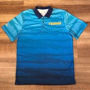 TEAMS Conference Leslie Jordan Cheetah Dri Button Polo Golf Shirt - Size Medium